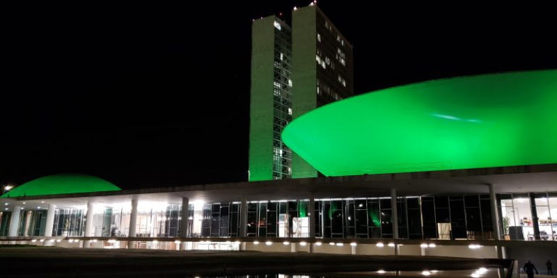 Congresso Nacional Iluminado de Verde em Homenagem ao Dia Mundial da Optometria